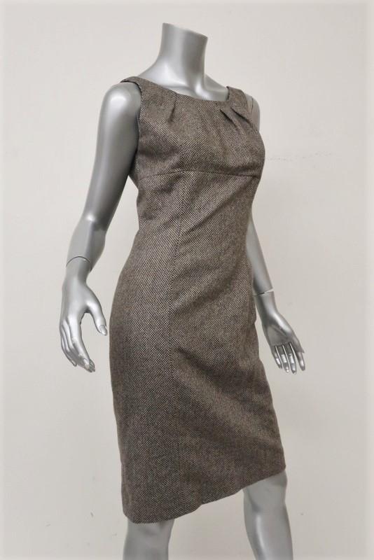 Michael Kors Dress Brown Virgin Wool Tweed Size 6 Sleeveless Sheath NEW available at CelebrityOwned.com img_2