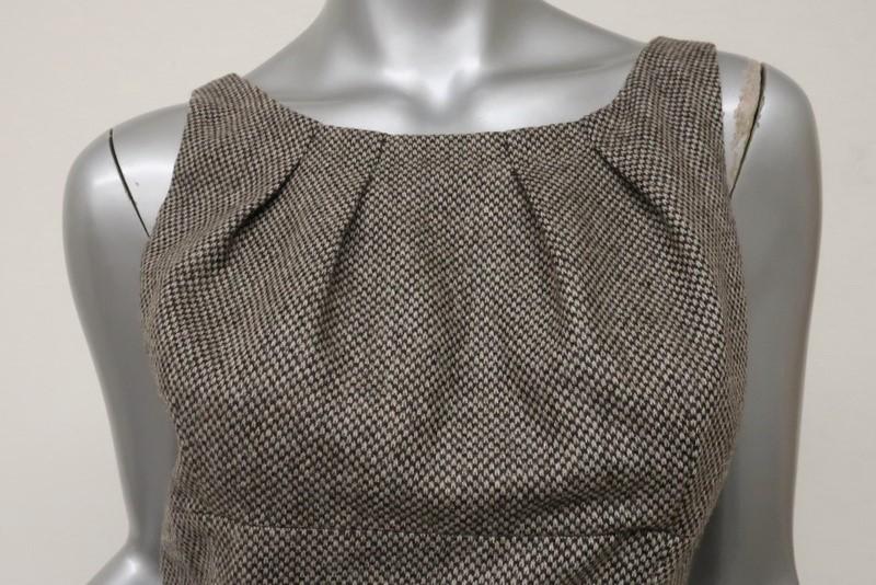 Michael Kors Dress Brown Virgin Wool Tweed Size 6 Sleeveless Sheath NEW available at CelebrityOwned.com img_3