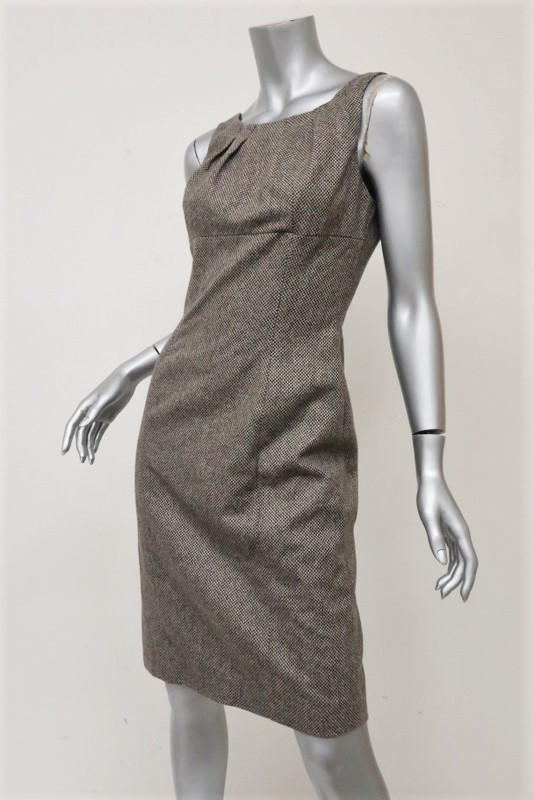 Michael Kors Dress Brown Virgin Wool Tweed Size 6 Sleeveless Sheath NEW available at CelebrityOwned.com img_4