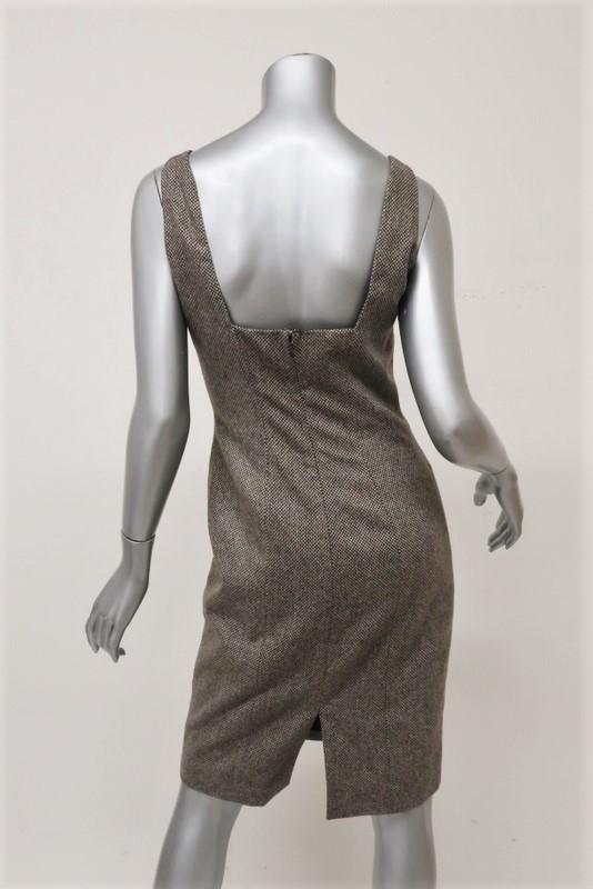 Michael Kors Dress Brown Virgin Wool Tweed Size 6 Sleeveless Sheath NEW available at CelebrityOwned.com img_5