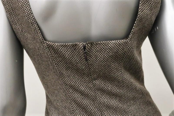 Michael Kors Dress Brown Virgin Wool Tweed Size 6 Sleeveless Sheath NEW available at CelebrityOwned.com img_6