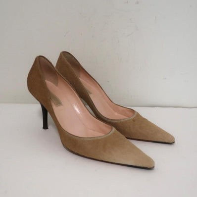 Michael Kors Pumps Beige Ombre Pony Hair Size 8.5 Pointed Toe Heel available at CelebrityOwned.com img_1