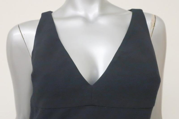 Michael Kors Sleeveless Dress Navy Wool-Blend Size 4 V-Neck Front Pocket Mini available at CelebrityOwned.com img_3