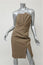Michael Kors Strapless Dress Brown/Green Pleated Houndstooth Tweed Size 4