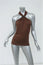 Michael Kors Top Brown Stretch Jersey Size Small Sleeveless Gathered-Front