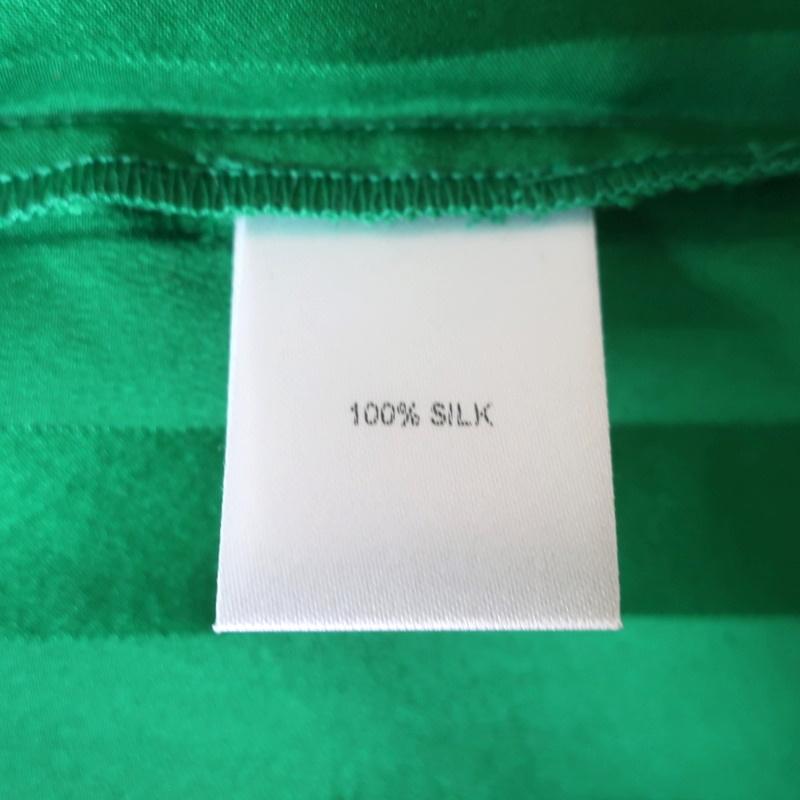Michelle Mason Asymmetric Wrap Dress Green Striped Silk Size 4 Long Sleeve NEW available at CelebrityOwned.com img_6