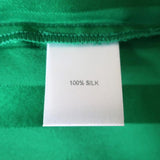 Michelle Mason Asymmetric Wrap Dress Green Striped Silk Size 4 Long Sleeve NEW available at CelebrityOwned.com img_6