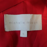 Michelle Mason Cold Shoulder Mini Wrap Dress Red Silk Satin Size 6 available at CelebrityOwned.com img_7