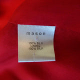 Michelle Mason Cold Shoulder Mini Wrap Dress Red Silk Satin Size 6 available at CelebrityOwned.com img_8