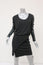 Michelle Mason Dress Black Stretch Jersey Size Small Leather Sleeve Mini NEW