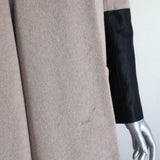 Michelle Mason Leather Sleeve Jacket Beige Wool-Blend Size 2 Oversized Car Coat available at CelebrityOwned.com img_3
