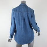 M.i.h Jeans Tie-Neck Shirt Booker Chambray Denim Size Medium Long Sleeve Top available at CelebrityOwned.com img_5