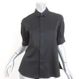 Mihara Yasuhiro High Low Shirt Black Stretch Cotton Size 36 Short Sleeve Top available at CelebrityOwned.com img_1