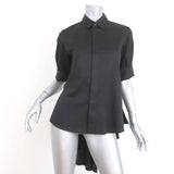 Mihara Yasuhiro High Low Shirt Black Stretch Cotton Size 36 Short Sleeve Top available at CelebrityOwned.com img_2