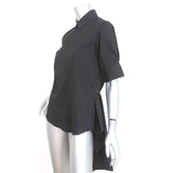 Mihara Yasuhiro High Low Shirt Black Stretch Cotton Size 36 Short Sleeve Top available at CelebrityOwned.com img_3