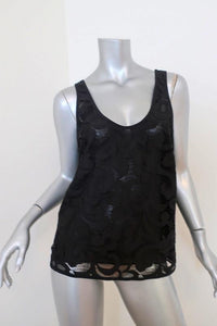 Milly Lace Tank Top Black Size 8 Sleeveless Blouse available at CelebrityOwned.com img_1
