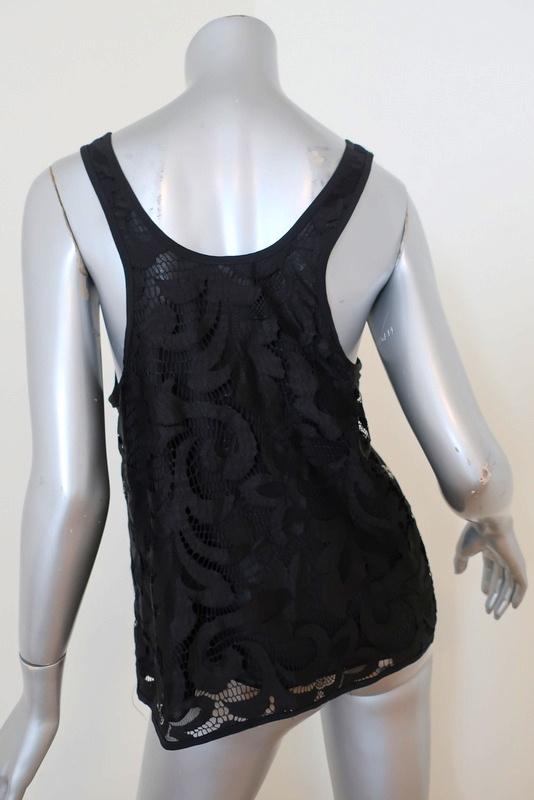 Milly Lace Tank Top Black Size 8 Sleeveless Blouse available at CelebrityOwned.com img_4