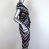 Missoni Dress Multicolor Striped Knit Size 40 Short Sleeve Tie-Waist available at CelebrityOwned.com img_5