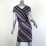 Missoni Dress Multicolor Striped Knit Size 40 Short Sleeve Tie-Waist available at CelebrityOwned.com img_6