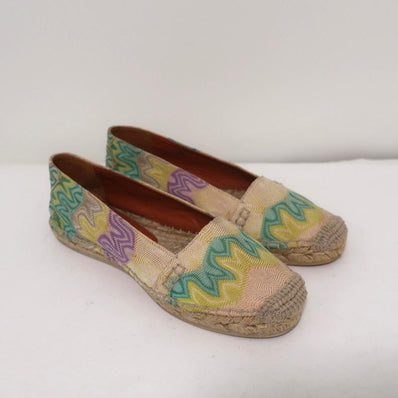Missoni Espadrilles Pastel Multicolor Crochet Knit Size 36 Slip-On Flats available at CelebrityOwned.com img_1