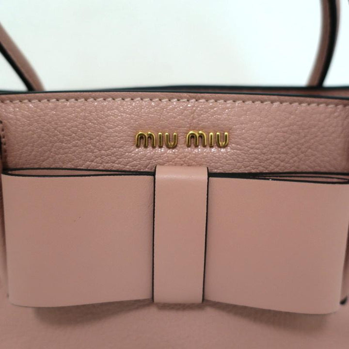 Miu Miu Madras Fiocco Bow Tote Pink Leather Small Crossbody Bag NEW available at CelebrityOwned.com img_4