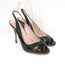 Miu Miu Slingback Sandals Black Patent Leather Size 38 Crisscross Open Toe Heels