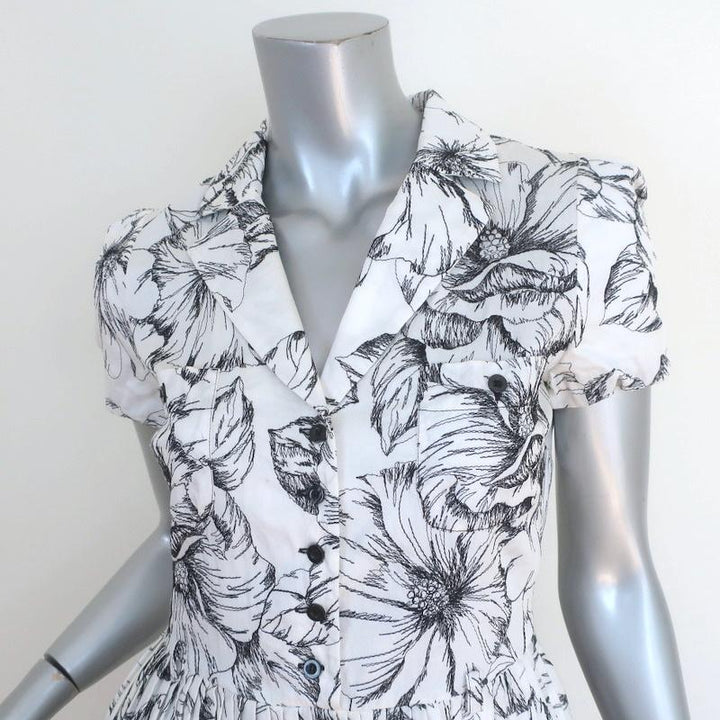 Moschino Cheap and Chic Shirtdress White Embroidered Pleated Cotton Size US 8 available at CelebrityOwned.com img_2