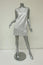 Moschino Dress Silver Metallic Jacquard Size 42 US 8 Sleeveless Mini Shift