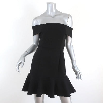 N Nicholas Off the Shoulder Mini Dress Ponti Black Stretch Jersey Size US 4 available at CelebrityOwned.com img_1