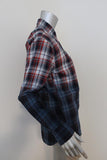 NSF Axel Plaid Button Down Shirt Blue/Red Dip Dye Size Petite Long Sleeve Top available at CelebrityOwned.com img_3