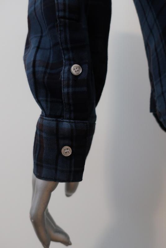 NSF Axel Plaid Button Down Shirt Blue/Red Dip Dye Size Petite Long Sleeve Top available at CelebrityOwned.com img_6