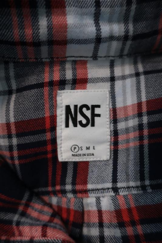 NSF Axel Plaid Button Down Shirt Blue/Red Dip Dye Size Petite Long Sleeve Top available at CelebrityOwned.com img_7