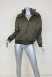 NSF Puffer Jacket Veda Olive Tech-Satin Size Petite Hooded Zip-Front available at CelebrityOwned.com img_1