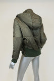 NSF Puffer Jacket Veda Olive Tech-Satin Size Petite Hooded Zip-Front available at CelebrityOwned.com img_6