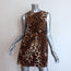 Nanette Lepore Dress Leopard Print Pleated Silk Size 2 Sleeveless Mini