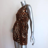 Nanette Lepore Dress Leopard Print Pleated Silk Size 2 Sleeveless Mini available at CelebrityOwned.com img_4