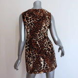 Nanette Lepore Dress Leopard Print Pleated Silk Size 2 Sleeveless Mini available at CelebrityOwned.com img_5