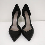 Narciso Rodriguez d'Orsay Pumps Black Leather & Suede Size 40 Pointed Toe Heel available at CelebrityOwned.com img_3