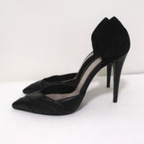 Narciso Rodriguez d'Orsay Pumps Black Leather & Suede Size 40 Pointed Toe Heel available at CelebrityOwned.com img_5