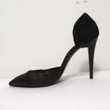 Narciso Rodriguez d'Orsay Pumps Black Leather & Suede Size 40 Pointed Toe Heel available at CelebrityOwned.com img_6