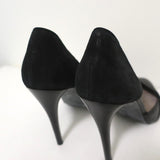 Narciso Rodriguez d'Orsay Pumps Black Leather & Suede Size 40 Pointed Toe Heel available at CelebrityOwned.com img_8