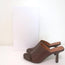 Neous Jumel Mules Chocolate Leather Size 38 Cutout-Toe Heels NEW