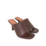 Neous Jumel Mules Chocolate Leather Size 38 Cutout-Toe Heels NEW available at CelebrityOwned.com img_2