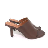 Neous Jumel Mules Chocolate Leather Size 38 Cutout-Toe Heels NEW available at CelebrityOwned.com img_3