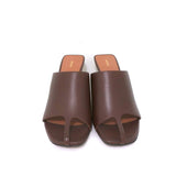 Neous Jumel Mules Chocolate Leather Size 38 Cutout-Toe Heels NEW available at CelebrityOwned.com img_4