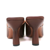 Neous Jumel Mules Chocolate Leather Size 38 Cutout-Toe Heels NEW available at CelebrityOwned.com img_8