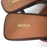 Neous Jumel Mules Chocolate Leather Size 38 Cutout-Toe Heels NEW available at CelebrityOwned.com img_9