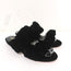 Nicholas Kirkwood Courtney Slide Sandals Black Velvet Size 37 Double-Band Flats