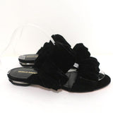 Nicholas Kirkwood Courtney Slide Sandals Black Velvet Size 37 Double-Band Flats available at CelebrityOwned.com img_2