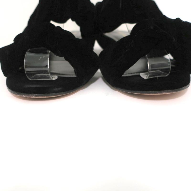 Nicholas Kirkwood Courtney Slide Sandals Black Velvet Size 37 Double-Band Flats available at CelebrityOwned.com img_4